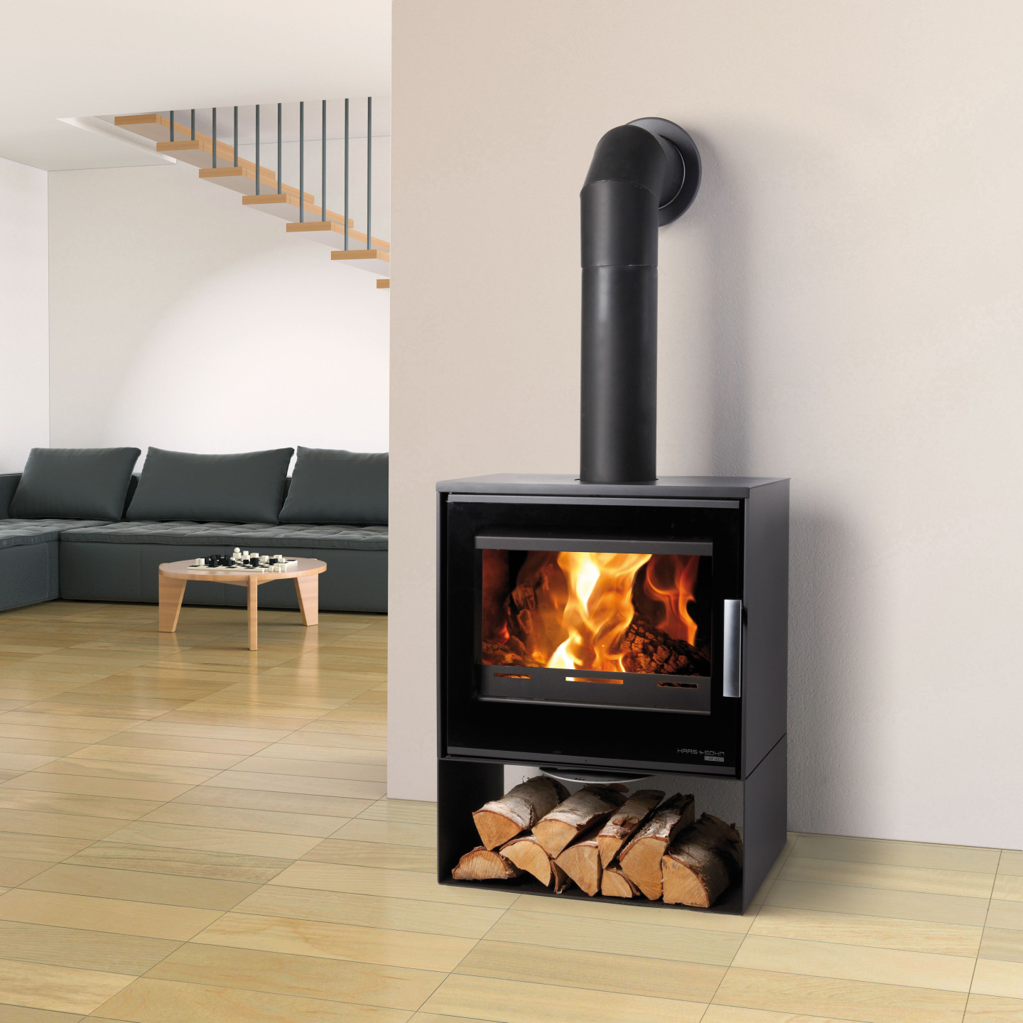HS SKIVE II krbová sálavá kamna 4-12kW, černá